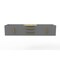 Castello Usa Alpine 72" Wall Mounted Gray Vanity Base with Gold Handles CB-MC-72G-GLD-VBO - alternate 1